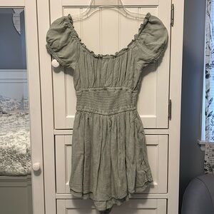 Green Short Sleeve Romper